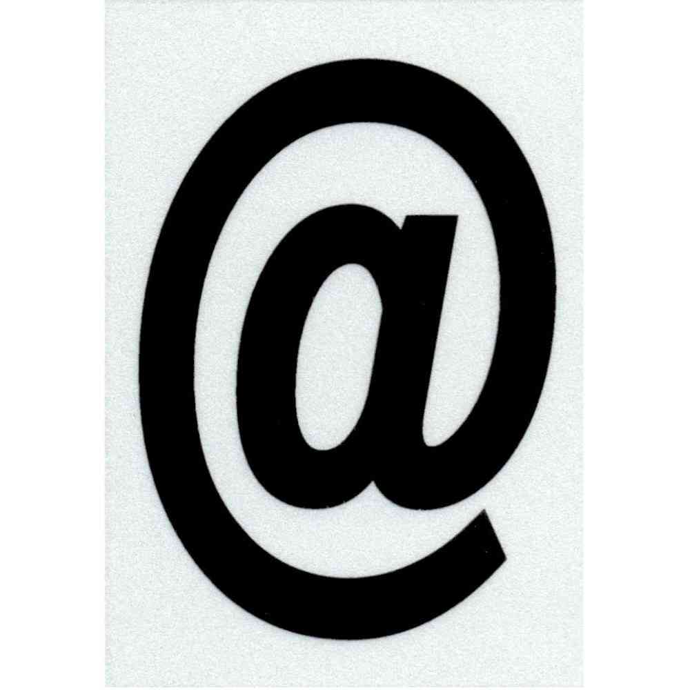 Main 1 - Straight Wide Reflective Character, 3", Character: @, Black - San Antonio Retail