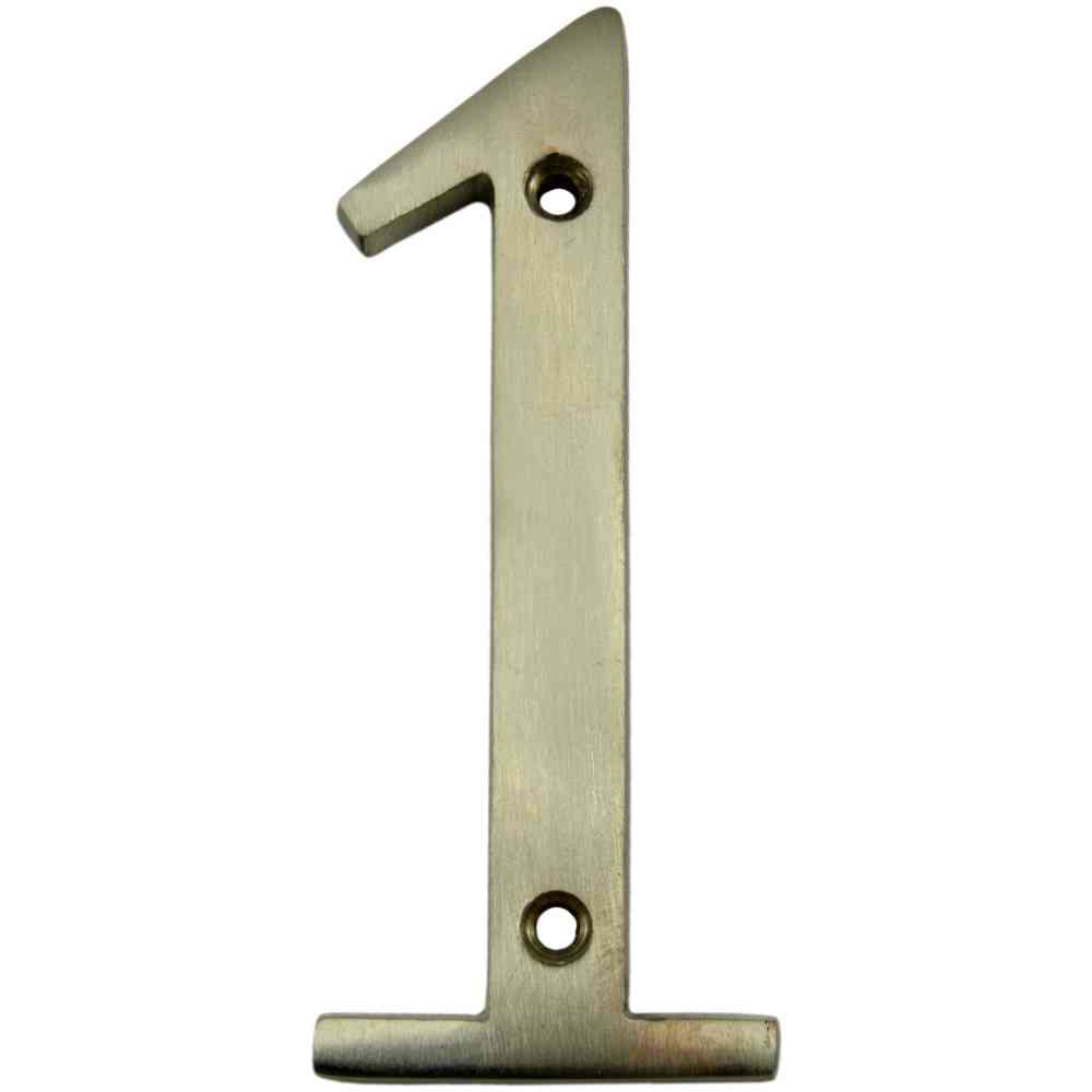 Main 1 - Nickel/Chrome House Number, 4", Character: 1 - San Antonio Retail