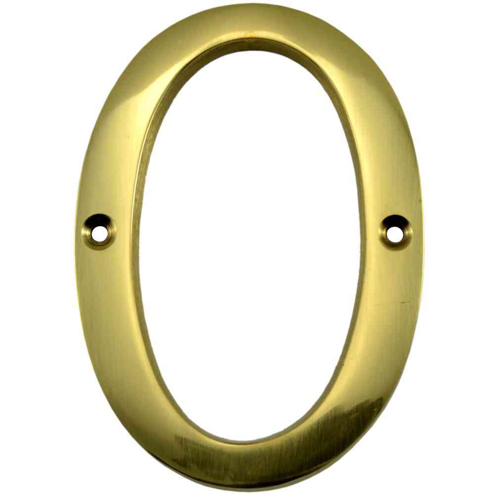 Main 1 - Brass House Number, 4", Character: 0 - San Antonio Retail