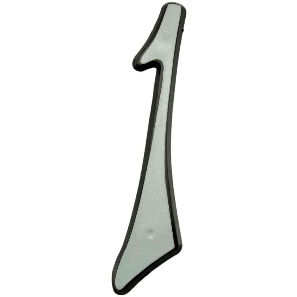 Main 1 - Reflective House Number, 4", Character: 1, White - San Antonio Retail