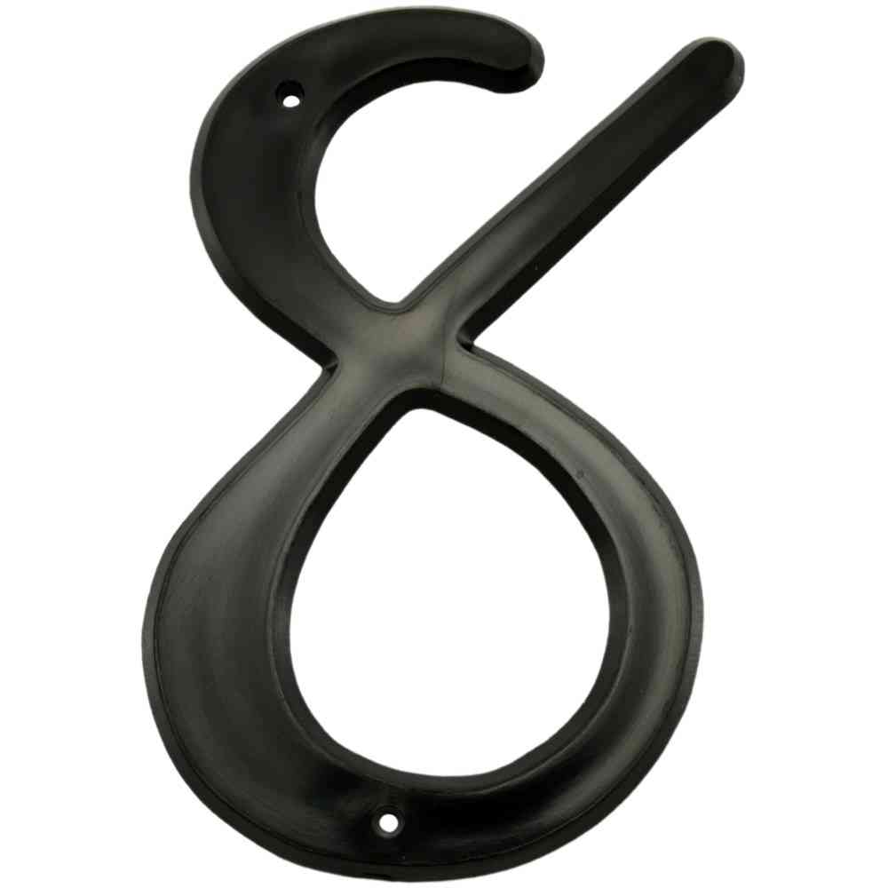 Main 1 - Plastic House Number, 4", Character: 8, Black - San Antonio Retail