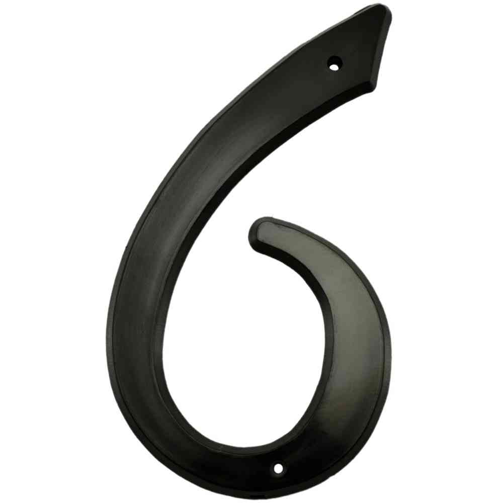 Main 1 - Plastic House Number, 4", Character: 9, Black - San Antonio Retail