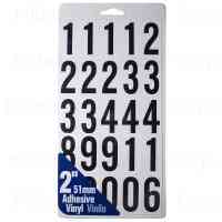 Main 1 - Numbers, 2", Characters: 0-9, White/Black, Vinyl - San Antonio Retail