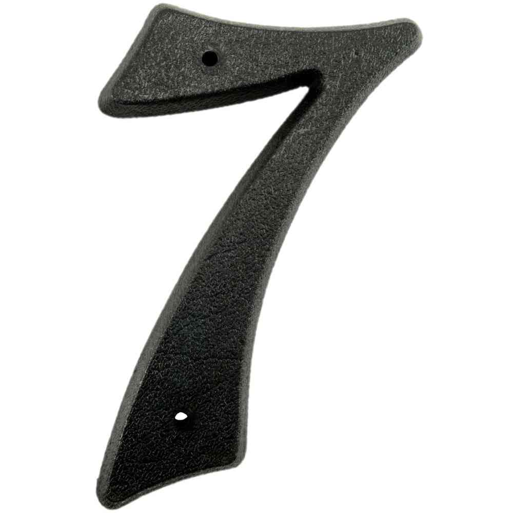 Main 1 - Plastic House Number, 5-1/4", Character: 7, Black - San Antonio Retail