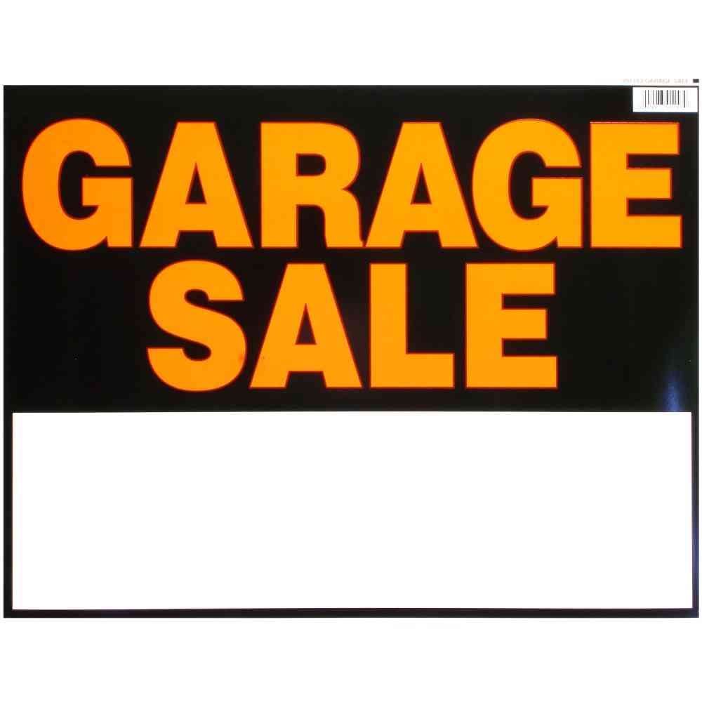 Main 1 - Sign, Garage Sale, 14x18, Orange & Black, Styrene - San Antonio Retail