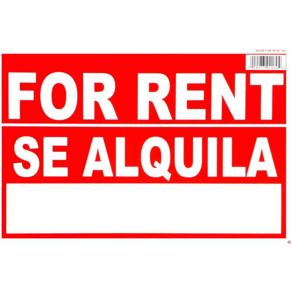Main 1 - Sign, For Rent, 8x12, Red & White, Styrene - San Antonio Retail