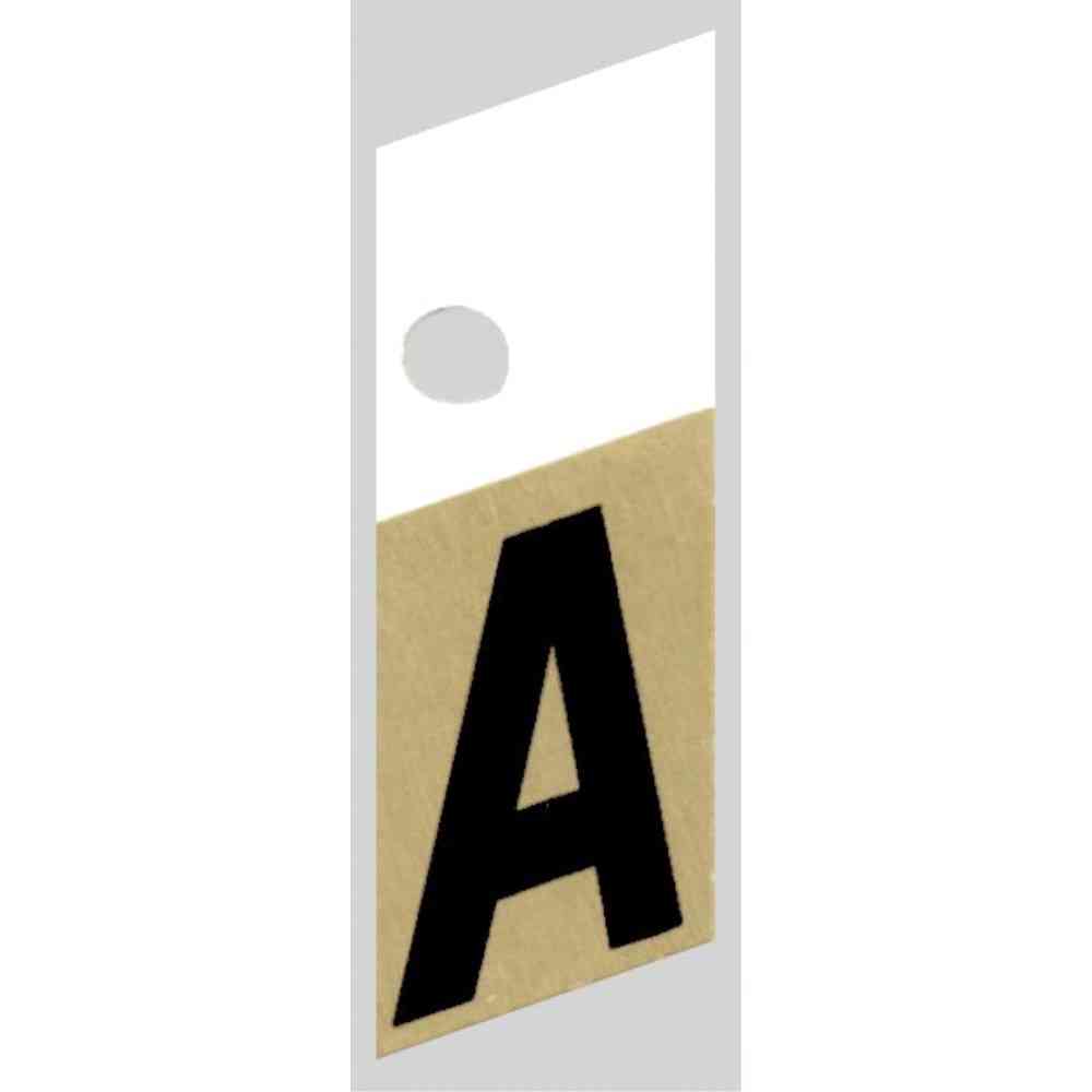 Main 1 - Slanted Aluminum Letter, 1", Character: A, Black/Gold - San Antonio Retail