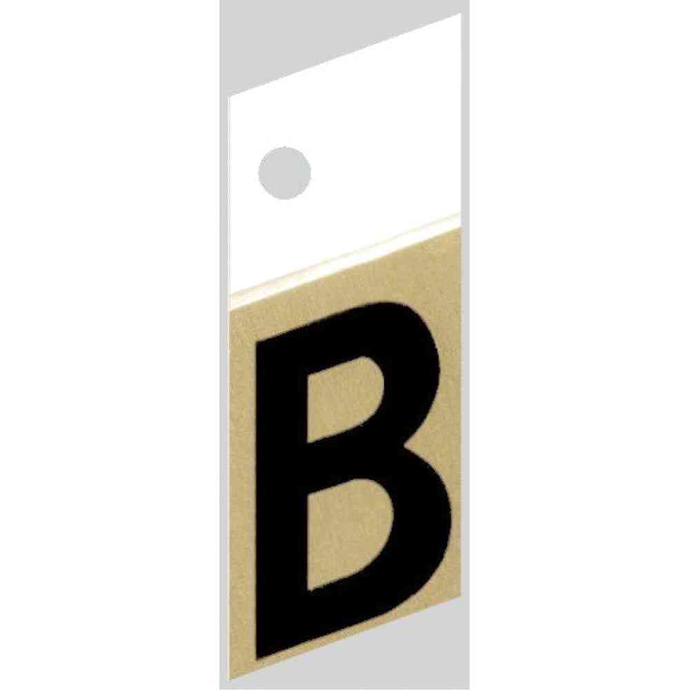 Main 1 - Slanted Aluminum Letter, 1", Character: B, Black/Gold - San Antonio Retail
