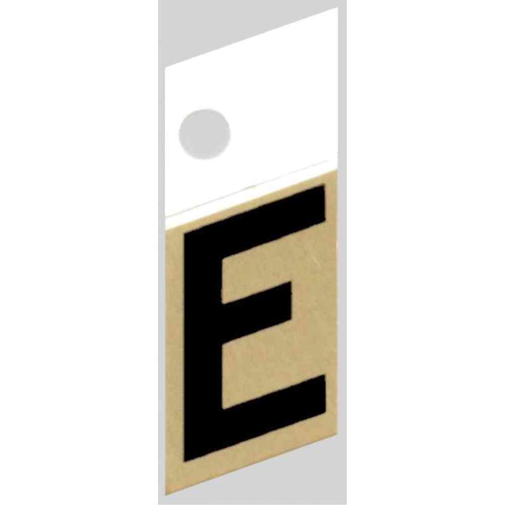 Main 1 - Slanted Aluminum Letter, 1", Character: E, Black/Gold  - San Antonio Retail