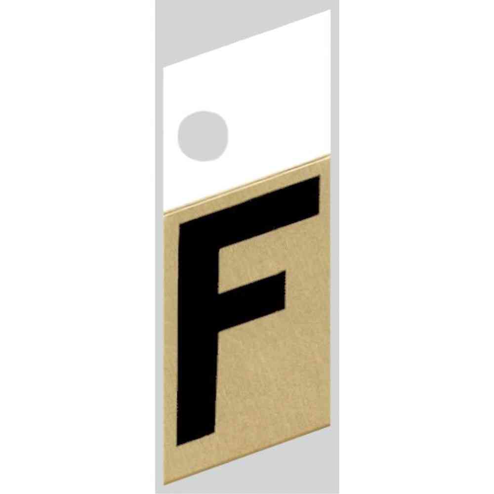 Main 1 - Slanted Aluminum Letter, 1", Character: F, Black/Gold - San Antonio Retail