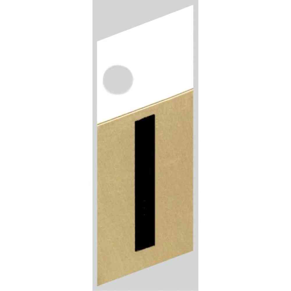 Main 1 - Slanted Aluminum Letter, 1", Character: I, Black/Gold - San Antonio Retail