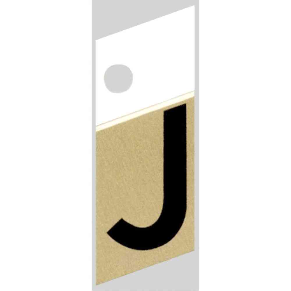 Main 1 - Slanted Aluminum Letter, 1", Character: J, Black/Gold - San Antonio Retail