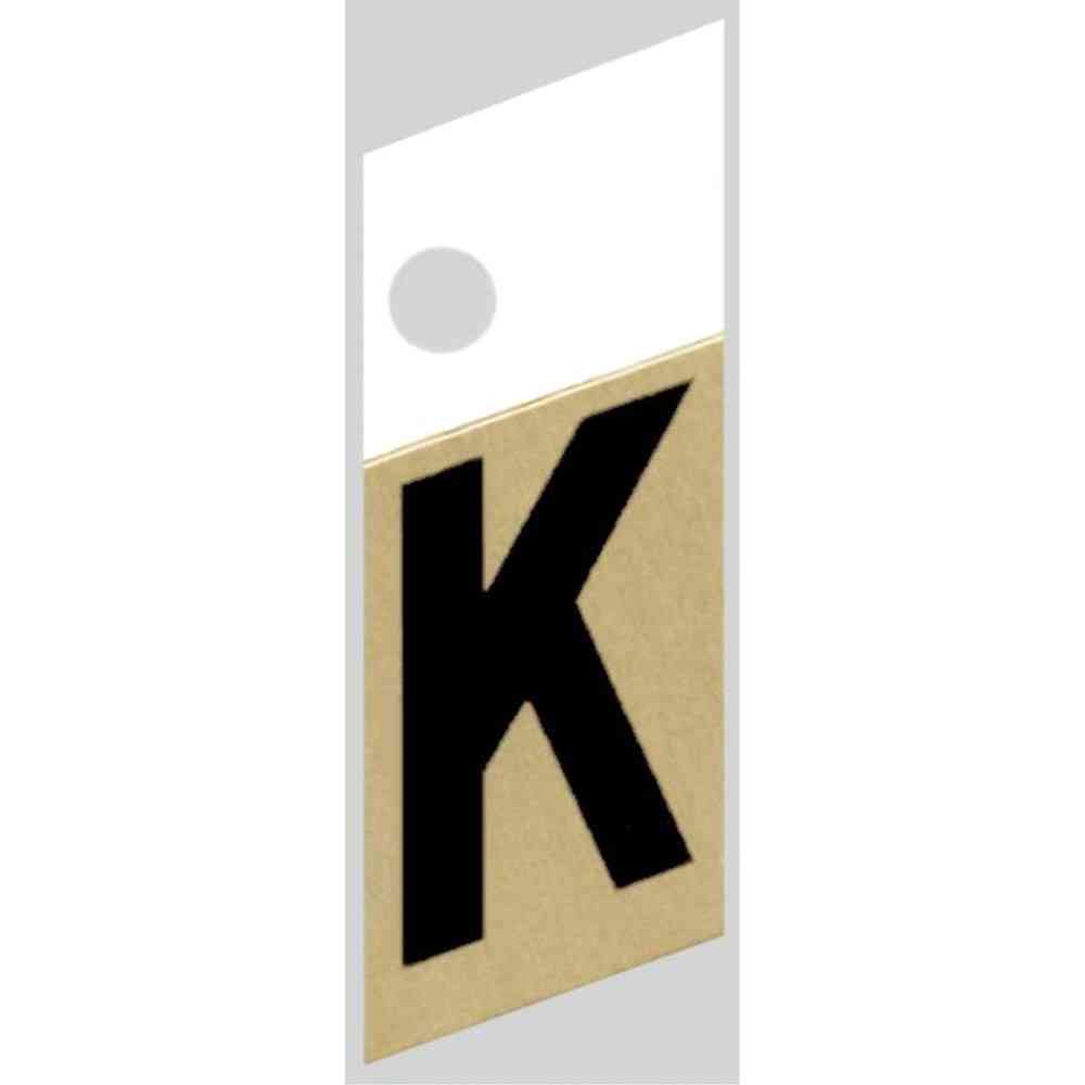 Main 1 - Slanted Aluminum Letter, 1", Character: K, Black/Gold - San Antonio Retail