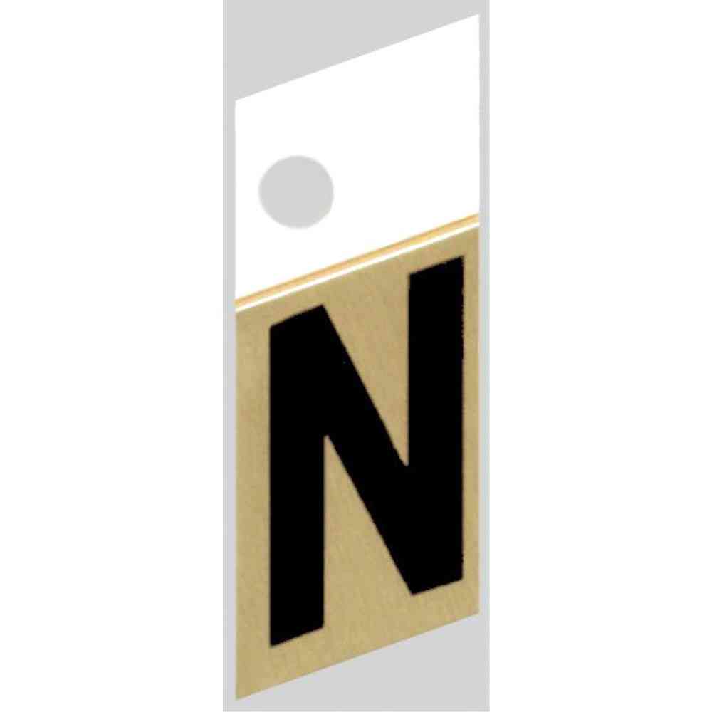 Main 1 - Slanted Aluminum Letter, 1", Character: N, Black/Gold - San Antonio Retail