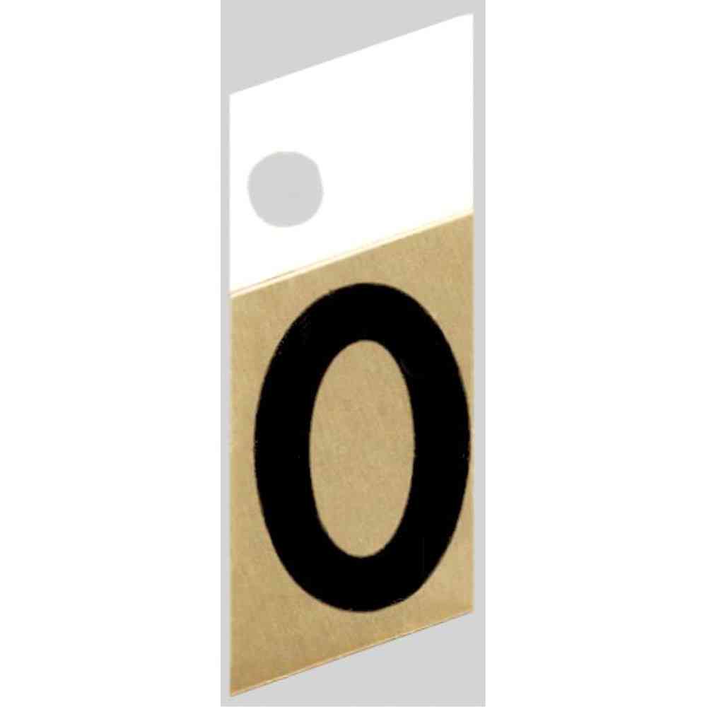 Main 1 - Slanted Aluminum Letter, 1", Character: O, Black/Gold - San Antonio Retail