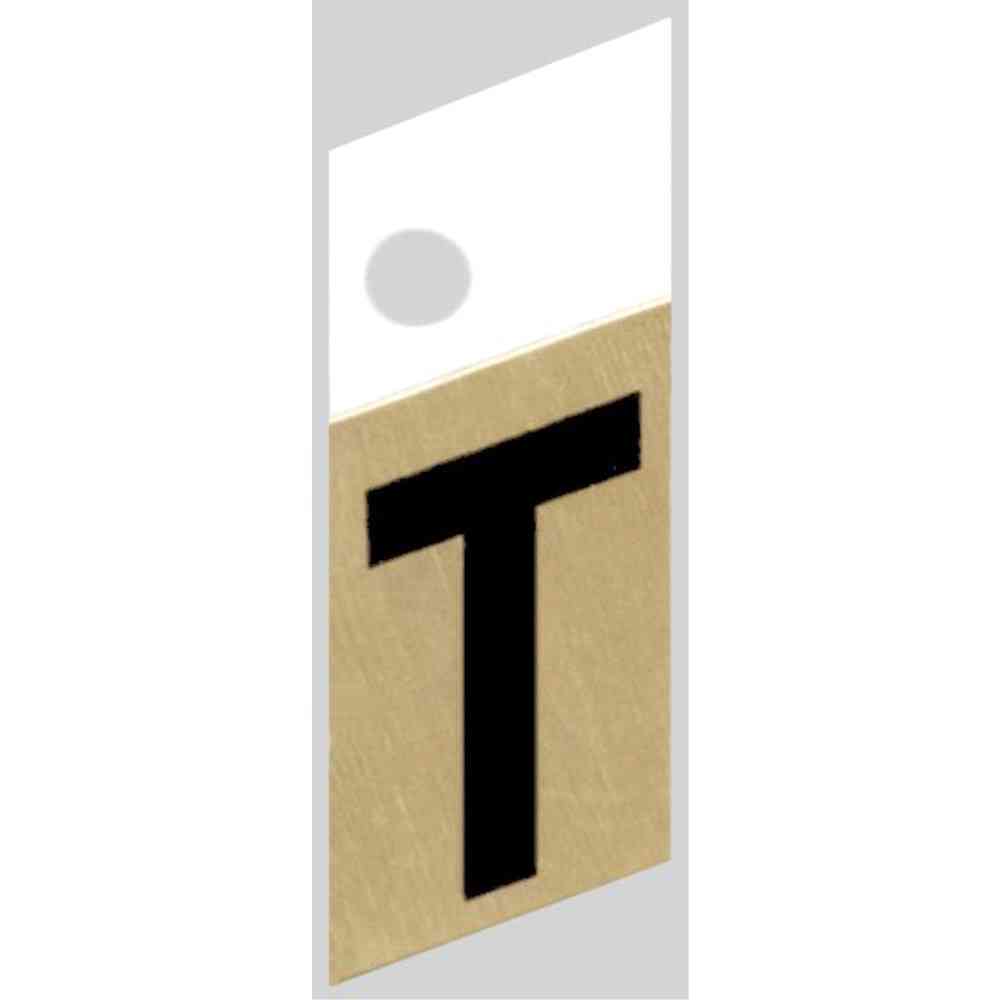 Main 1 - Slanted Aluminum Letter, 1", Character: T, Black/Gold - San Antonio Retail