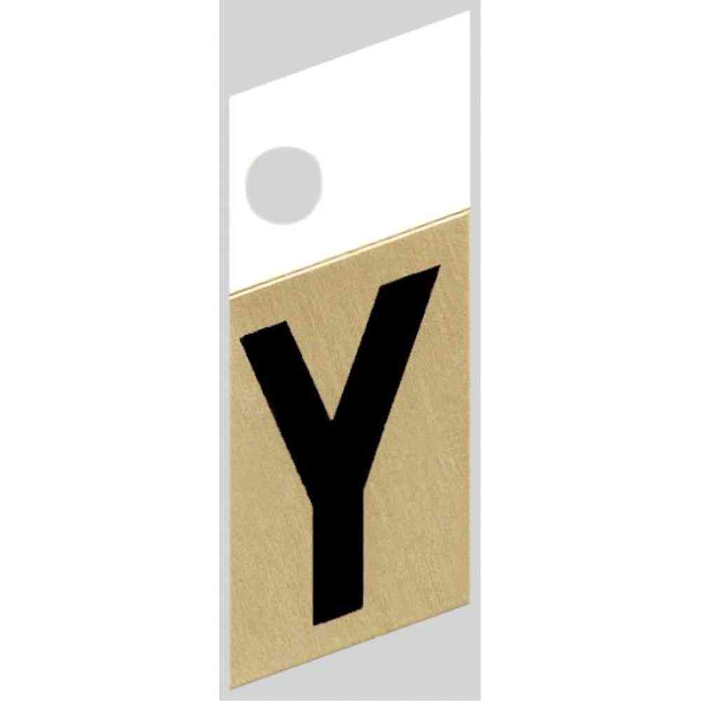 Main 1 - Slanted Aluminum Letter, 1", Character: Y, Black/Gold - San Antonio Retail