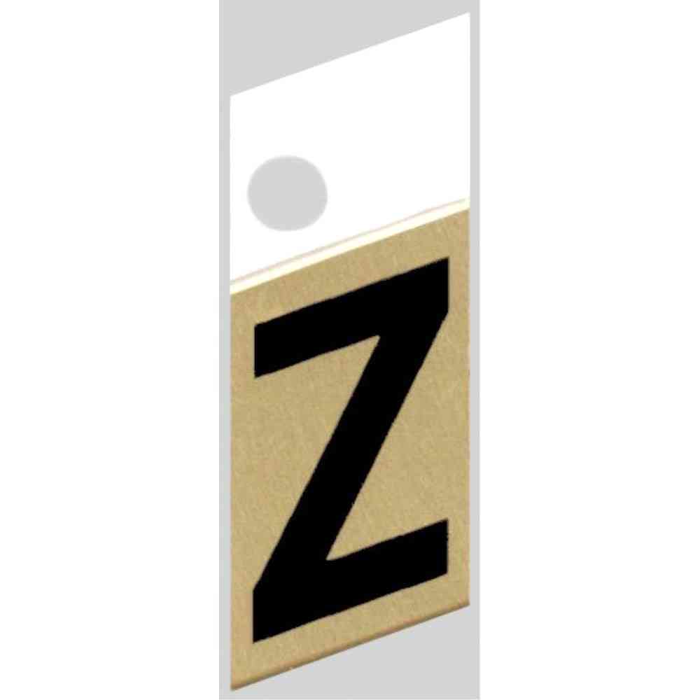 Main 1 - Slanted Aluminum Letter, 1", Character: Z, Black/Gold - San Antonio Retail