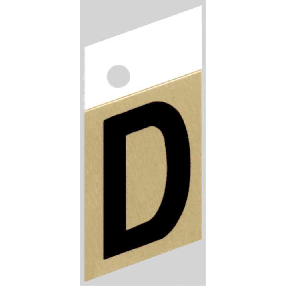 Main 1 - Slanted Aluminum Letter, 1-1/2", Character: D, Black/Gold - San Antonio Retail