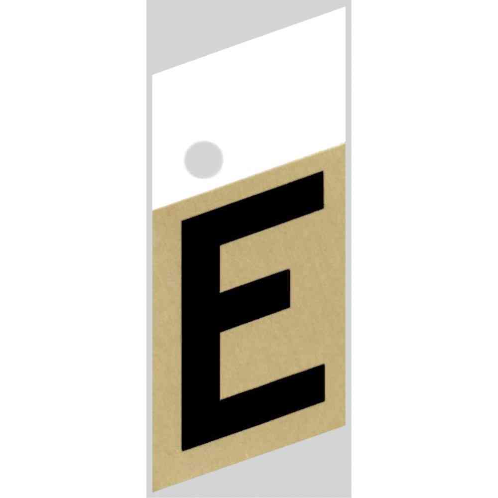 Main 1 - Slanted Aluminum Letter, 1-1/2", Character: E, Black/Gold - San Antonio Retail