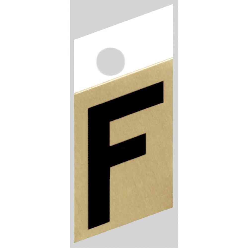 Main 1 - Slanted Aluminum Letter, 1-1/2", Character: F, Black/Gold - San Antonio Retail