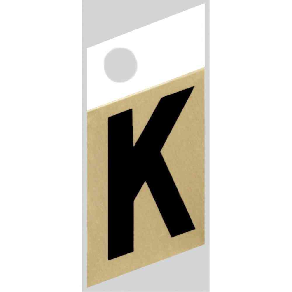 Main 1 - Slanted Aluminum Letter, 1-1/2", Character: K, Black/Gold - San Antonio Retail