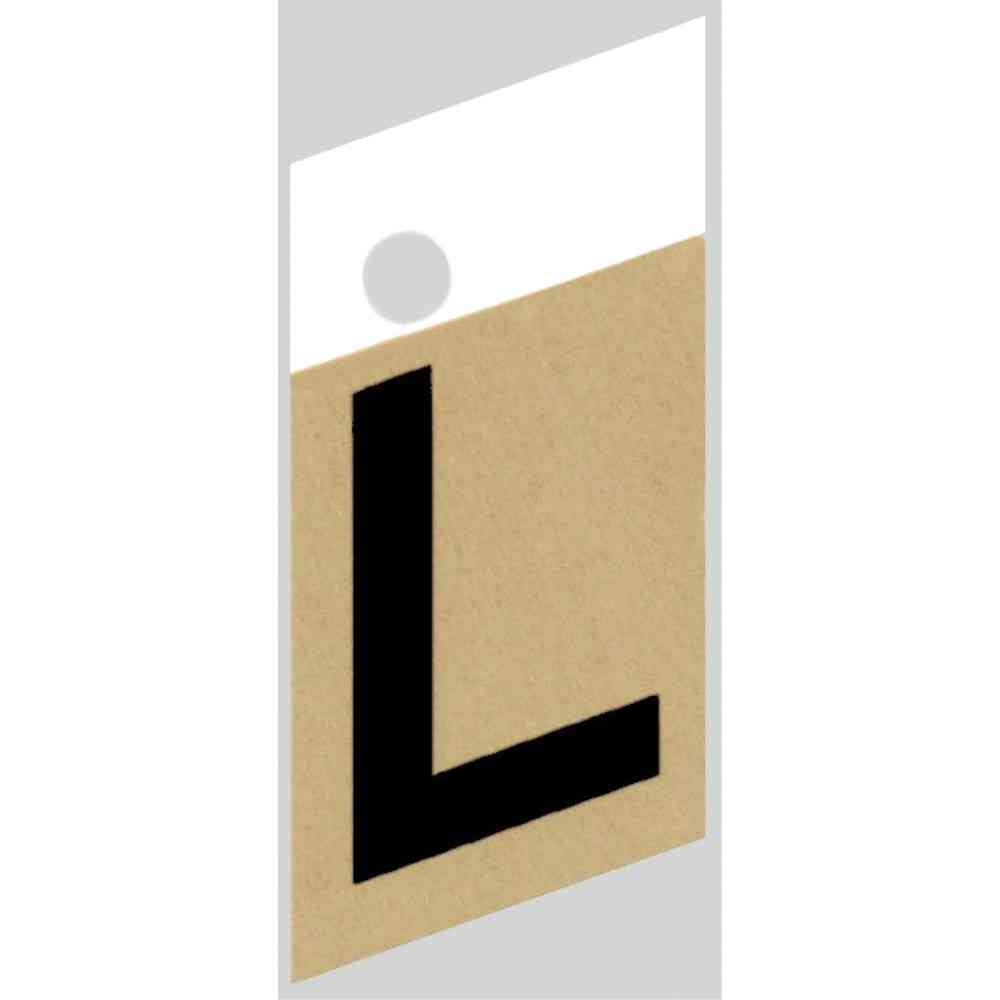 Main 1 - Slanted Aluminum Letter, 1-1/2", Character: L, Black/Gold - San Antonio Retail