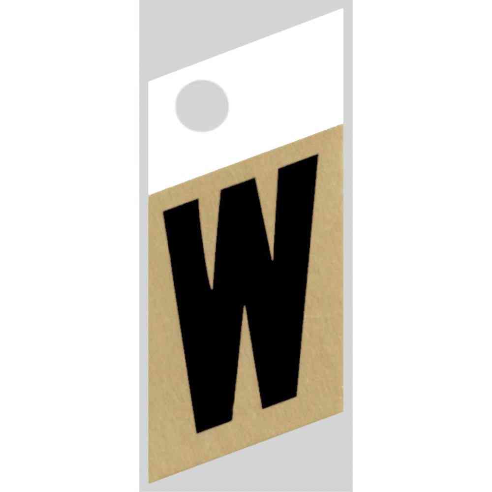 Main 1 - Slanted Aluminum Letter, 1-1/2", Character: W, Black/Gold - San Antonio Retail