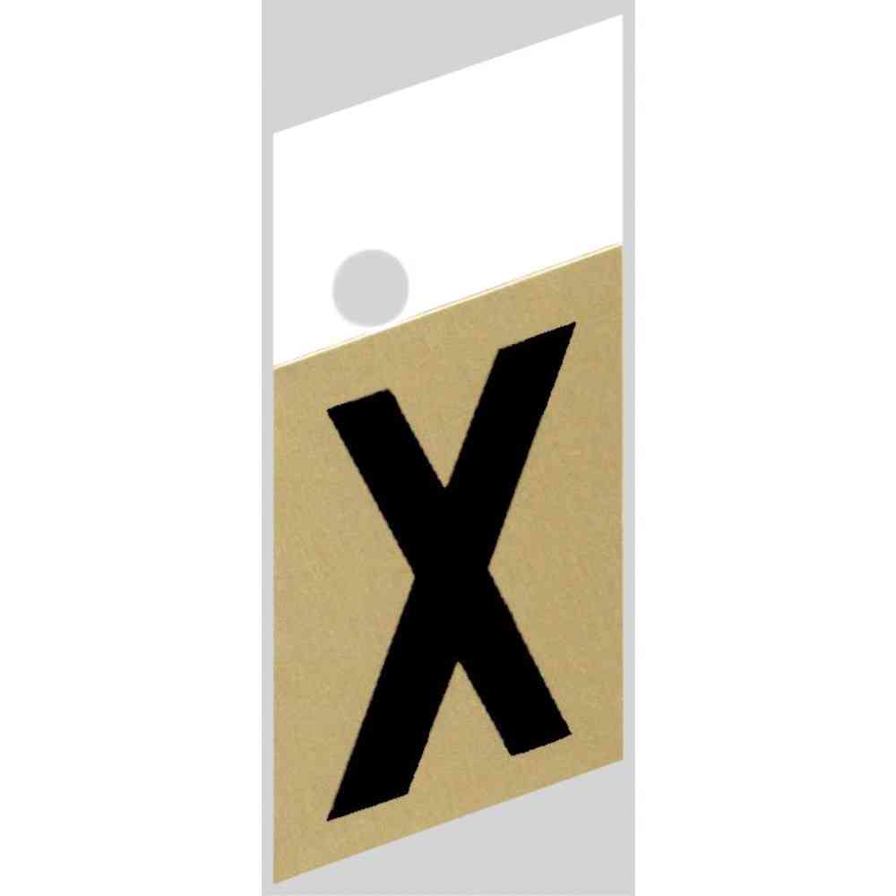 Main 1 - Slanted Aluminum Letter, 1-1/2", Character: X, Black/Gold - San Antonio Retail