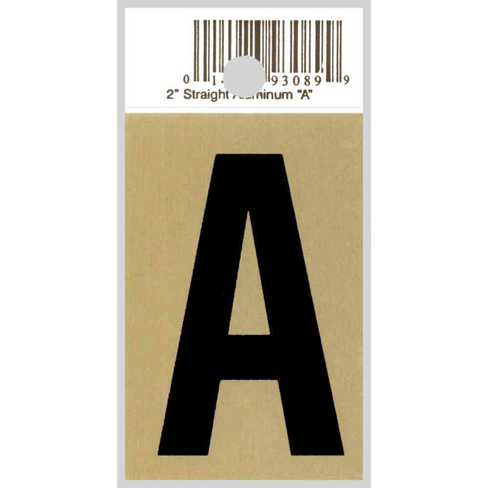 Main 1 - Straight Aluminum Letter, 2", Character: A, Black/Gold - San Antonio Retail