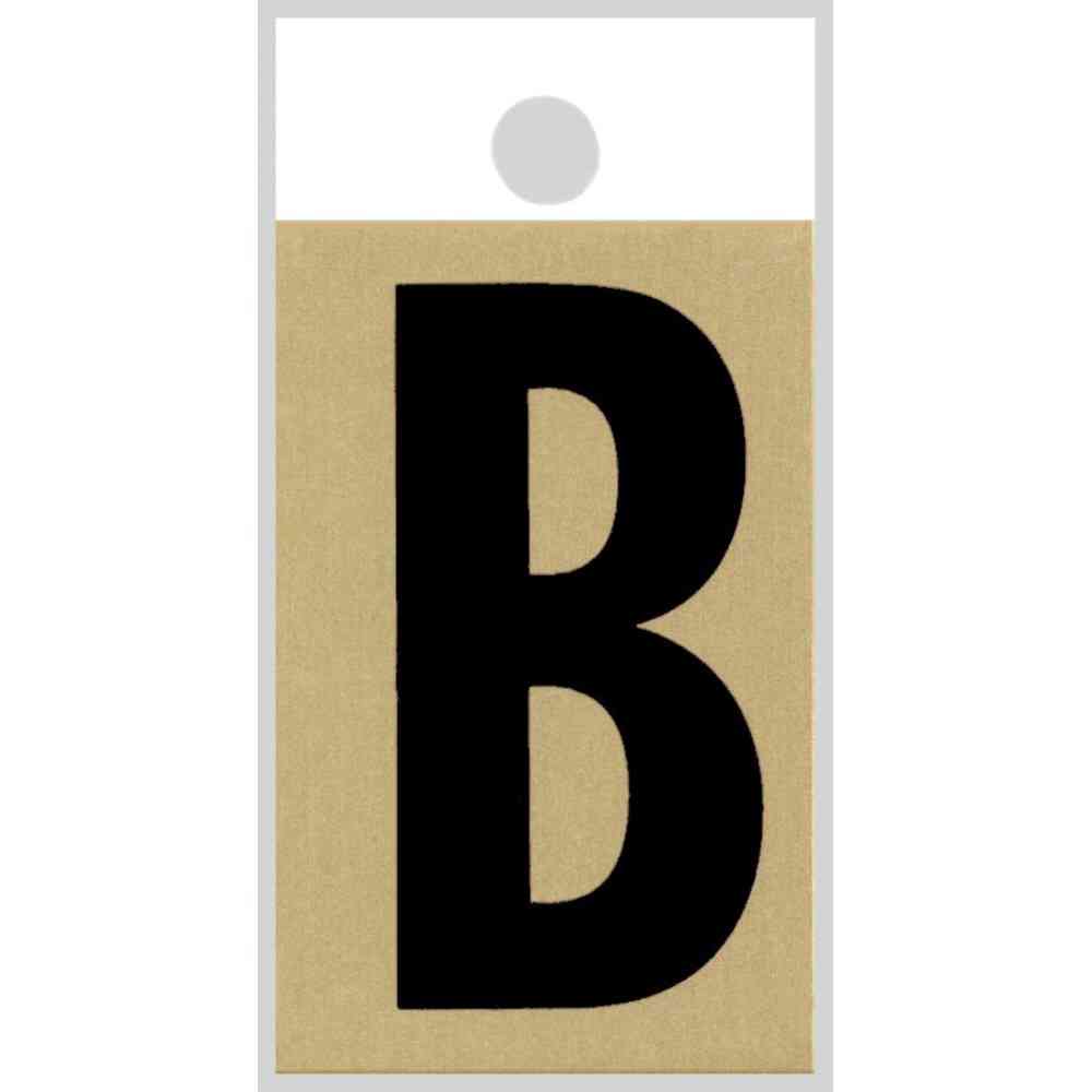 Main 1 - Straight Aluminum Letter, 2", Character: B, Black/Gold - San Antonio Retail