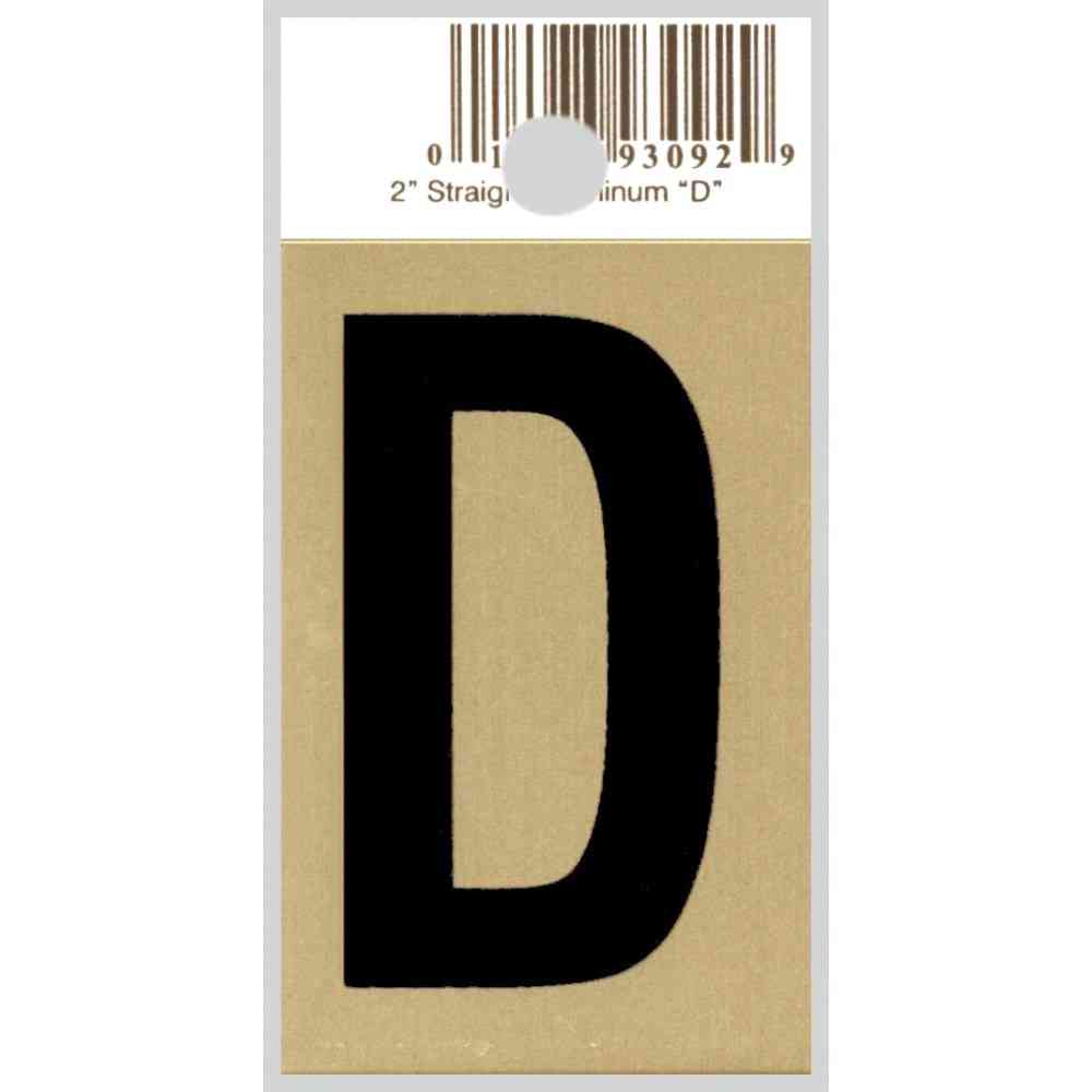 Main 1 - Straight Aluminum Letter, 2", Character: D, Black/Gold - San Antonio Retail