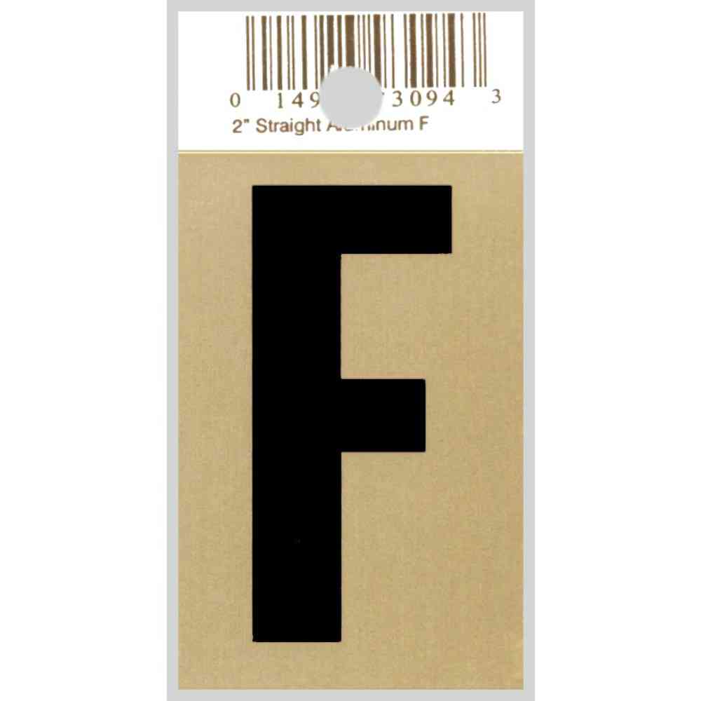 Main 1 - Straight Aluminum Letter, 2", Character: F, Black/Gold - San Antonio Retail