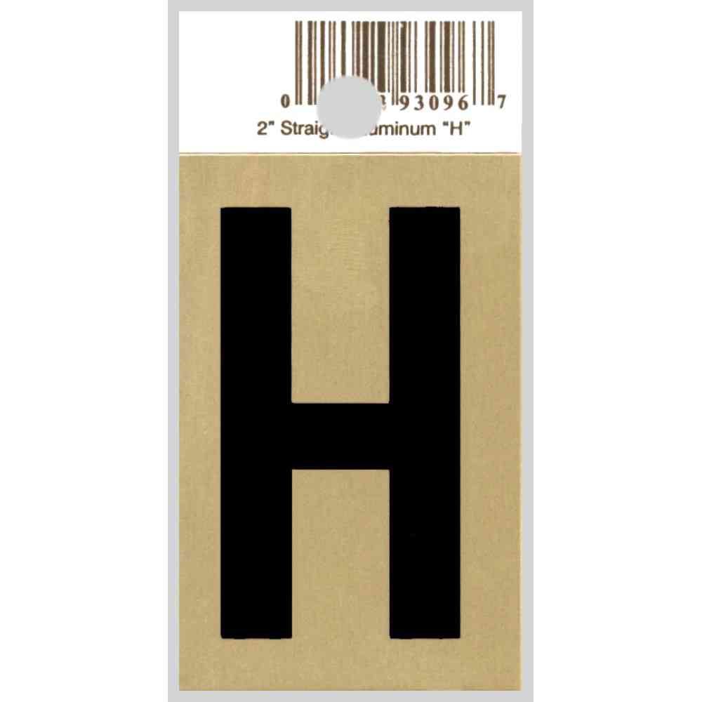Main 1 - Straight Aluminum Letter, 2", Character: H, Black/Gold - San Antonio Retail