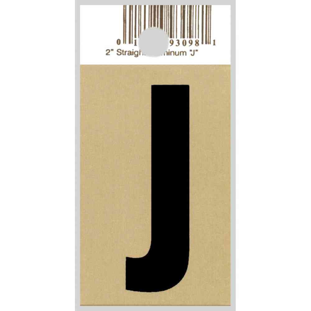 Main 1 - Straight Aluminum Letter, 2", Character: J, Black/Gold - San Antonio Retail