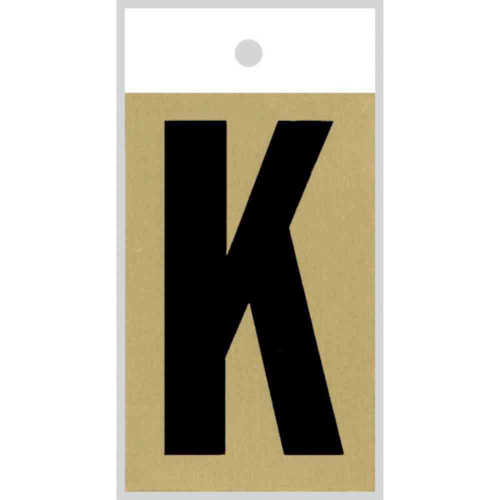 Main 1 - Straight Aluminum Letter, 2", Character: K, Black/Gold - San Antonio Retail