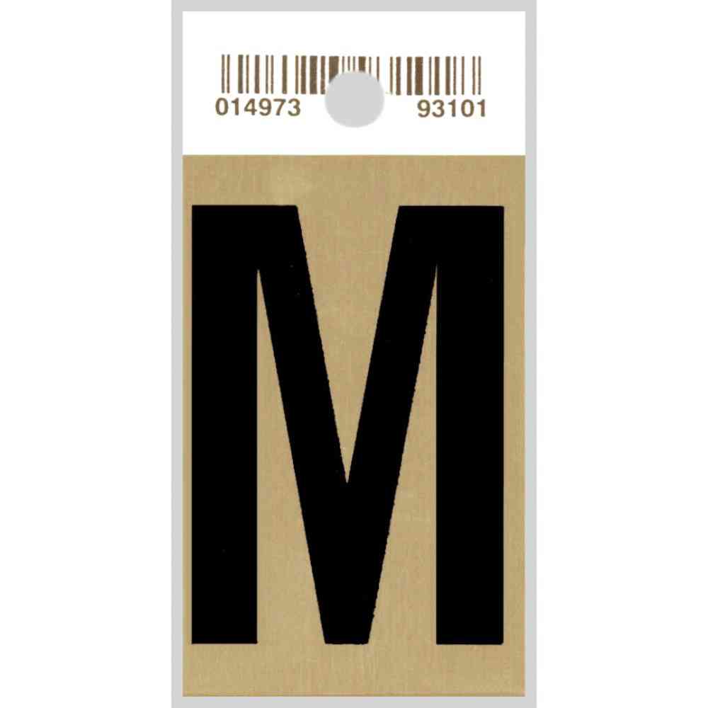Main 1 - Straight Aluminum Letter, 2", Character: M, Black/Gold - San Antonio Retail