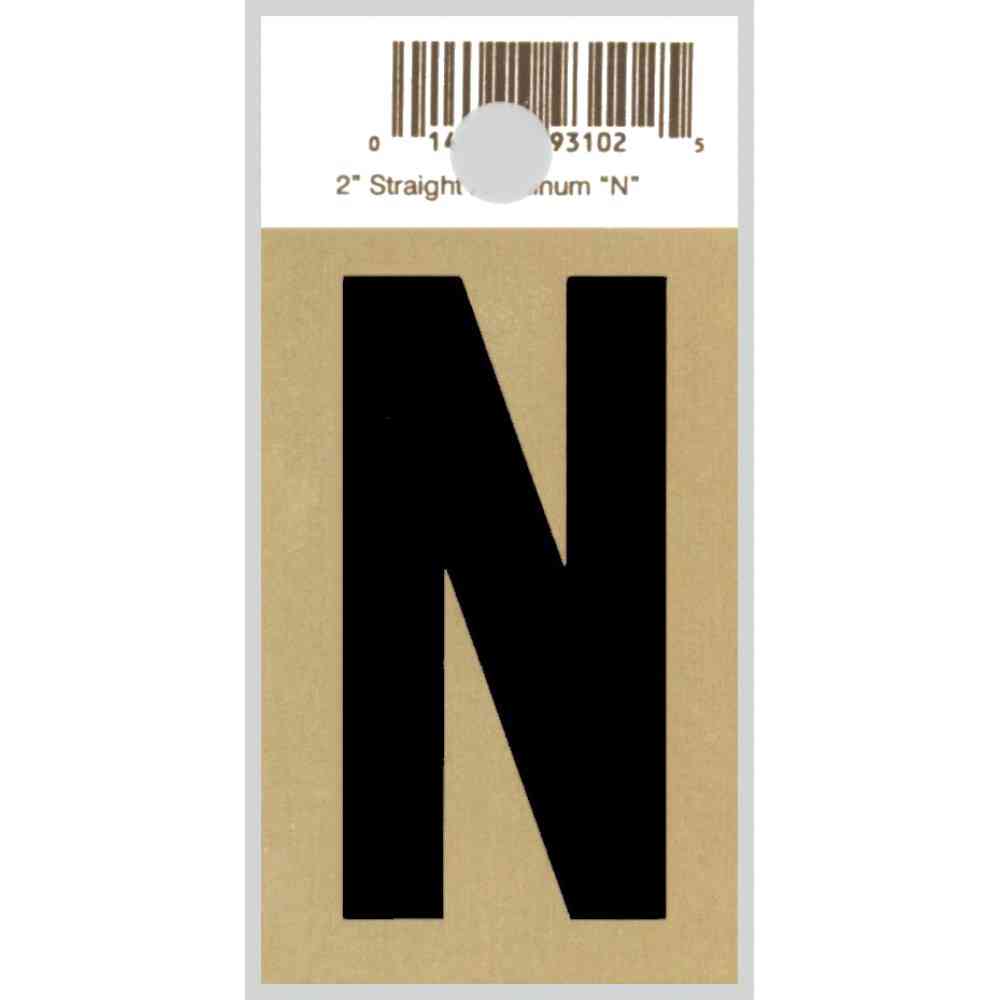 Main 1 - Straight Aluminum Letter, 2", Character: N, Black/Gold - San Antonio Retail