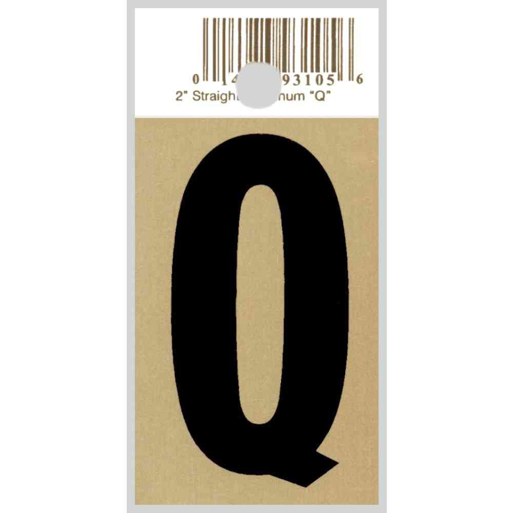 Main 1 - Straight Aluminum Letter, 2", Character: Q, Black/Gold - San Antonio Retail