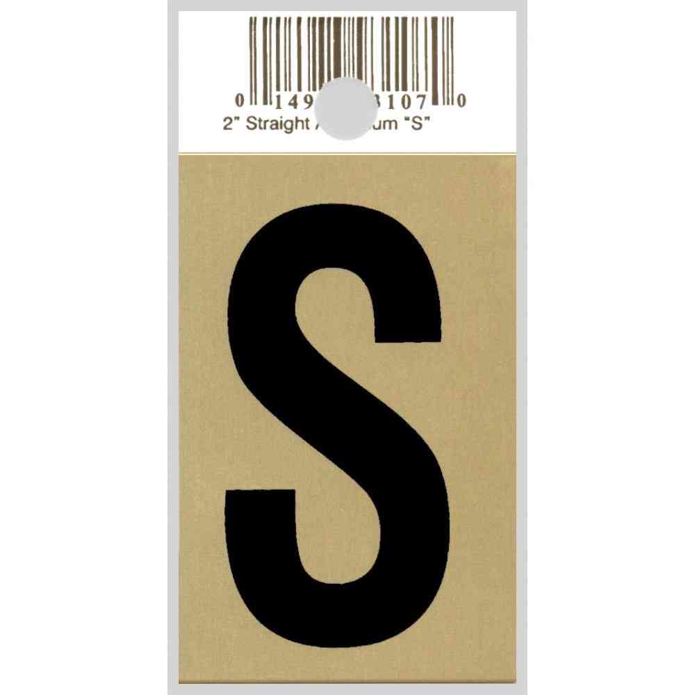 Main 1 - Straight Aluminum Letter, 2", Character: S, Black/Gold - San Antonio Retail