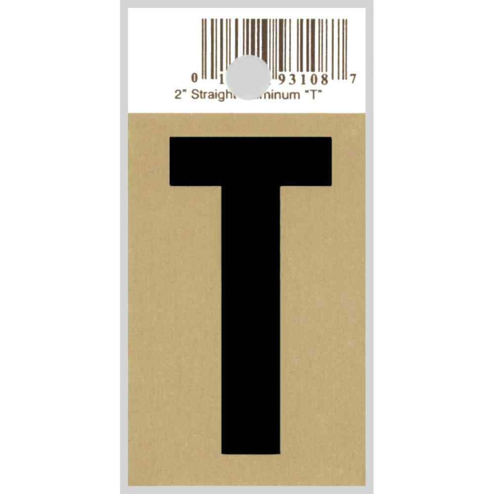 Main 1 - Straight Aluminum Letter, 2", Character: T, Black/Gold - San Antonio Retail