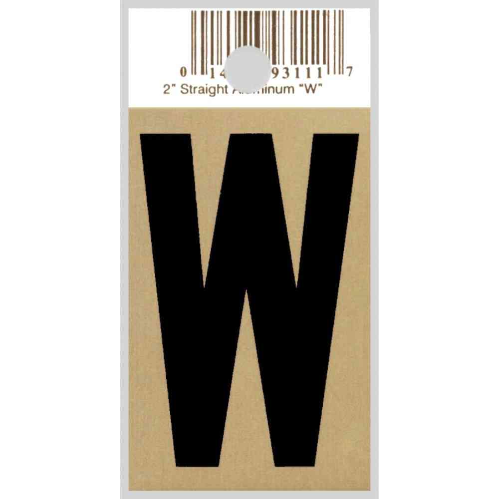 Main 1 - Straight Aluminum Letter, 2", Character: W, Black/Gold - San Antonio Retail