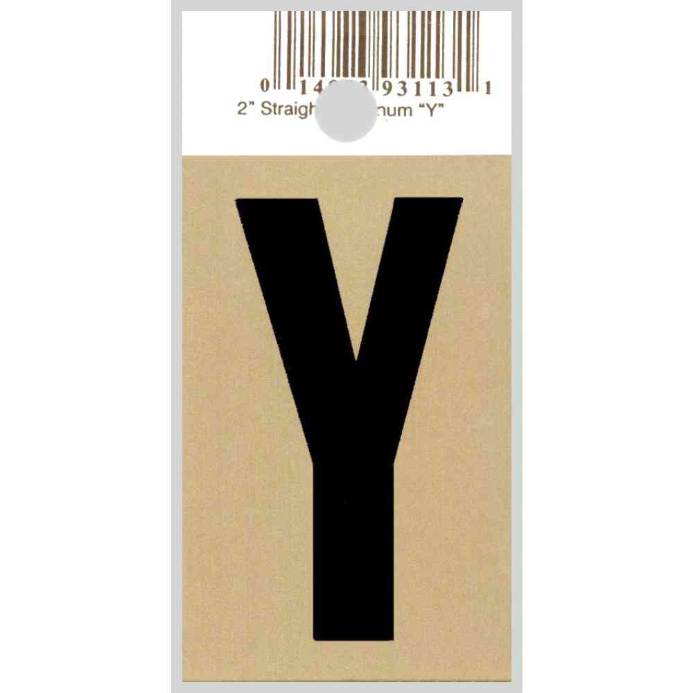 Main 1 - Straight Aluminum Letter, 2", Character: Y, Black/Gold - San Antonio Retail