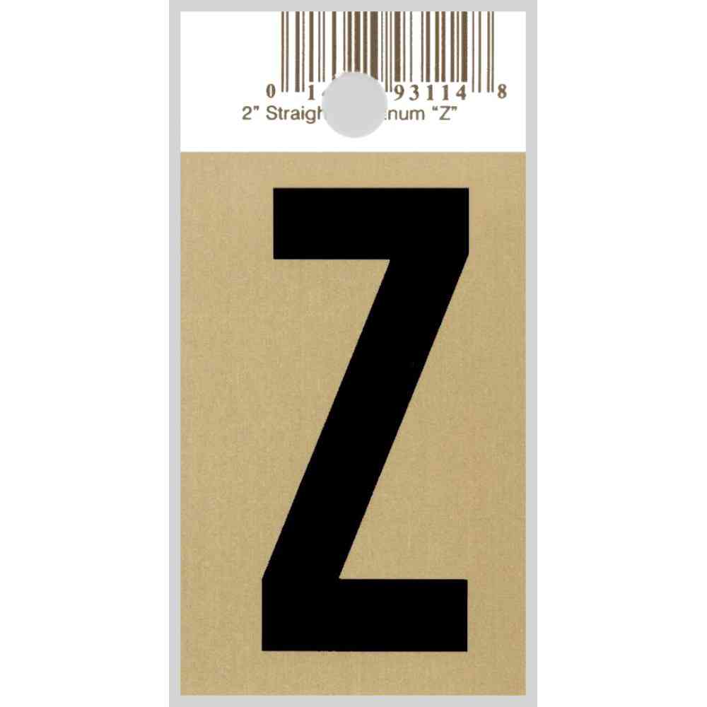 Main 1 - Straight Aluminum Letter, 2", Character: Z, Black/Gold - San Antonio Retail