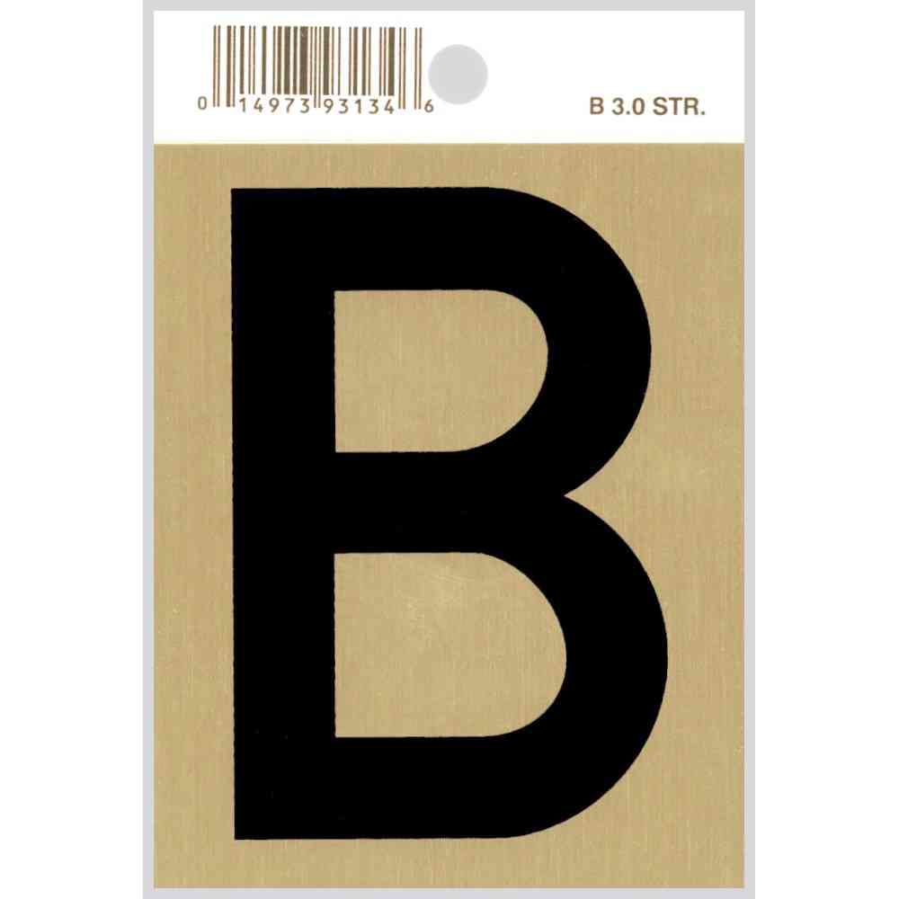 Main 1 - Straight Aluminum Letter, 3", Character: B, Black/Gold - San Antonio Retail