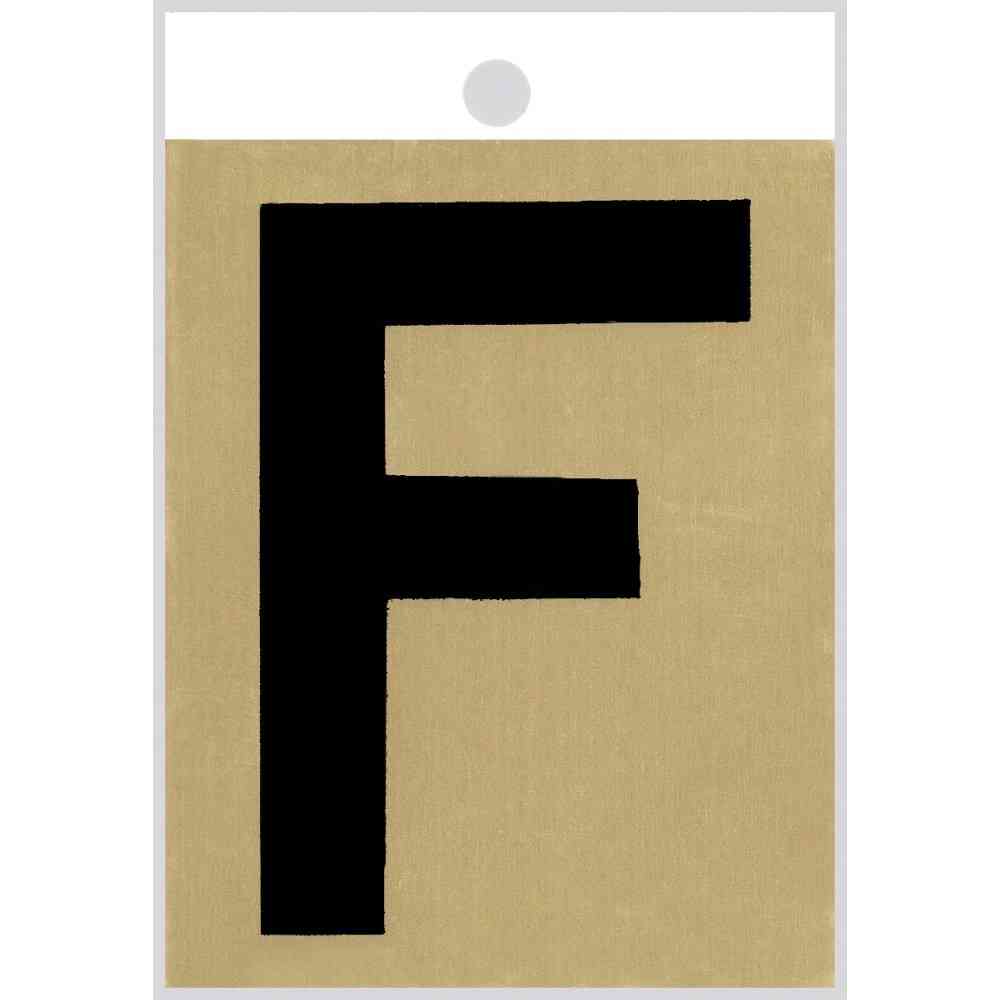 Main 1 - Straight Aluminum Letter, 3", Character: F, Black/Gold - San Antonio Retail