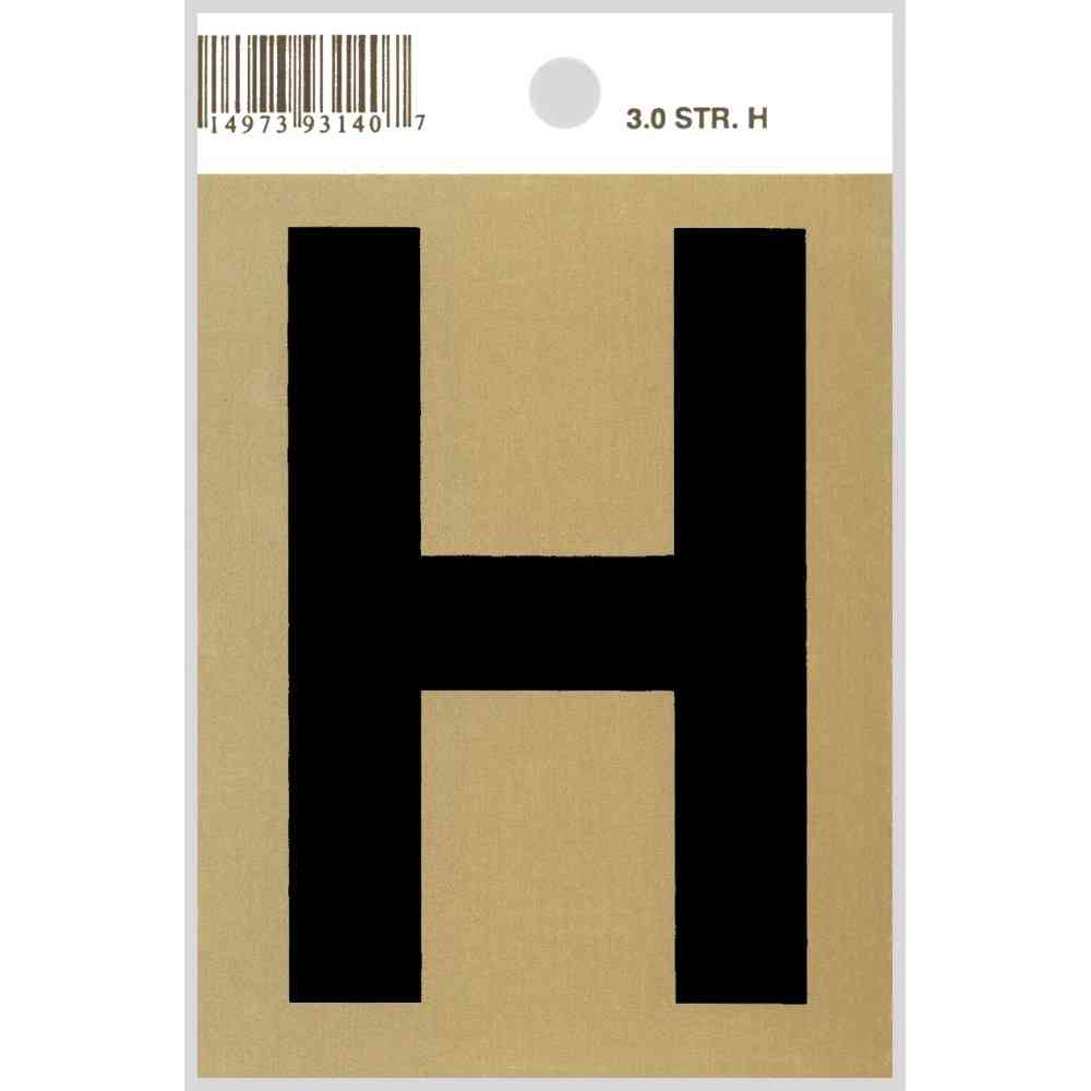 Main 1 - Straight Aluminum Letter, 3", Character: H, Black/Gold - San Antonio Retail