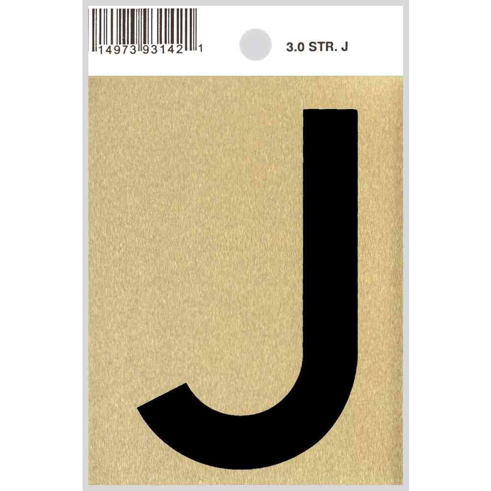 Main 1 - Straight Aluminum Letter, 3", Character: J, Black/Gold - San Antonio Retail