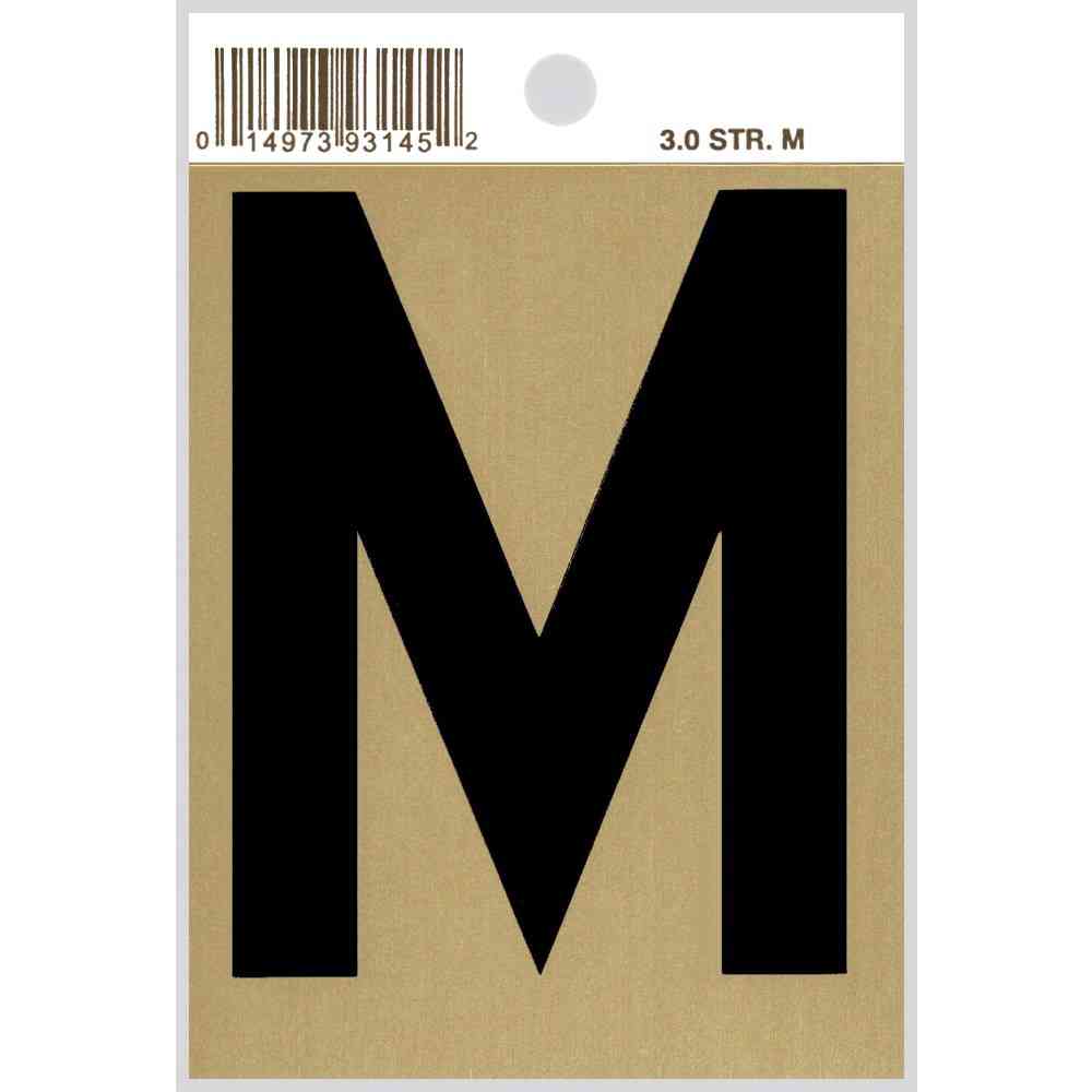 Main 1 - Straight Aluminum Letter, 3", Character: M, Black/Gold - San Antonio Retail
