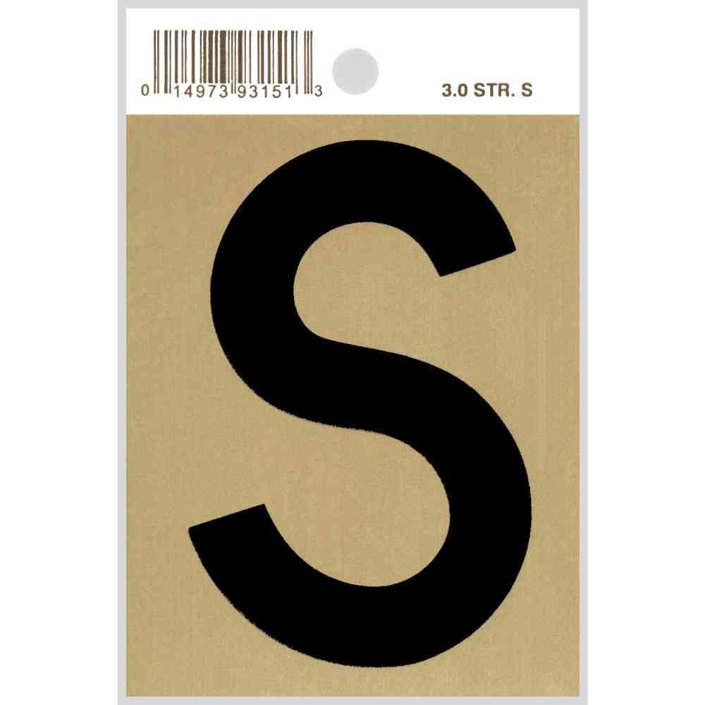 Main 1 - Straight Aluminum Letter, 3", Character: S, Black/Gold - San Antonio Retail